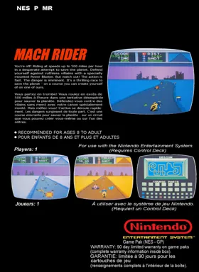 Mach Rider (Europe) (Virtual Console) box cover back